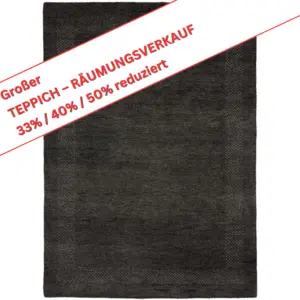 Erramala/ind. C.A.-sablanca ca. 173 x 240 cm - 100% Schurwolle - Farbe: anthrazit Handgeknüpft