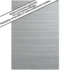 Tisca Orlando Florida Design 2448 ca. 140 x 200 cm - 100 % Schurwolle, gewalkt - Grau Handgewebt