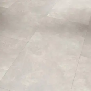 Modular One - Beton Ornament Weiß Steinstruktur Designboden zum Klicken