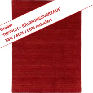 Erramala/M.A.-rand ca. 170 x 240 cm - 100% Schurwolle - Farbe: rot