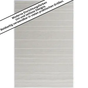 Tisca Olbia Design 2438 ca. 140 x 200 cm - 100 % Schurwolle, gewalkt - Silber Handgewebt