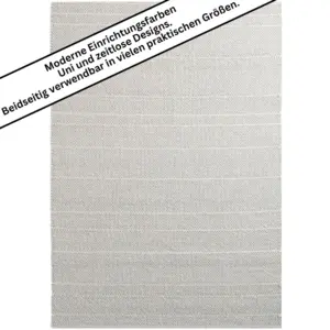 Tisca Orlando Florida Design 2442 ca. 140 x 200 cm - 100 % Schurwolle, gewalkt - Silber Handgewebt