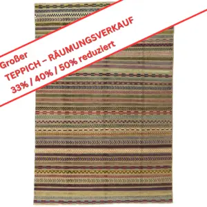 Funky Lines ca. 173 x 254cm - Afghanisch Handgeknüpft