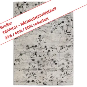 Dinara/6626 ca. 133 x 190 cm - 70% Polyester / 30% Polypropylen - Blumen/Schwarz