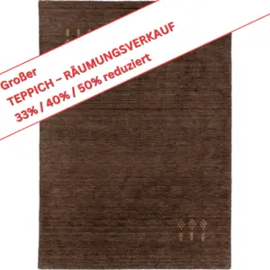 Erramala/M.A.-rand ca. 140 x 200 cm - 100% Schurwolle - Farbe: braun