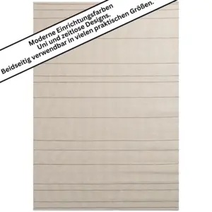 Tisca Olbia Design 2432 ca. 140 x 200 cm - 100 % Schurwolle, gewalkt - Natur Handgewebt