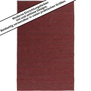 Tisca Orlando Design 2439 ca. 140 x 200 cm - 100 % Schurwolle, gewalkt - Dunkelrot Handgewebt