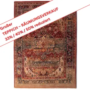 Kaimur/S.A.ha.R.na, 7518 - ca. 120 x 145 cm - 100% Schurwolle - Farbe: 205 red multi